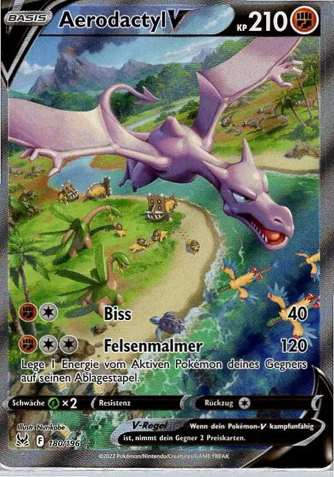 Aerodactyl V (LOR 180) – Pokémon Alternatives Artwork Karte aus Stellarkrone in Deutsch