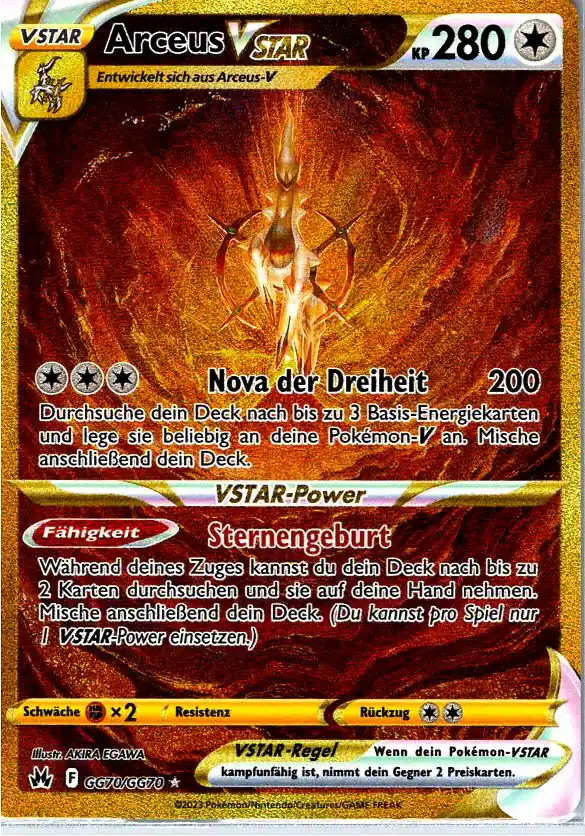 Arceus VSTAR (CRZ GG70) – Pokemon Alternatives Artwork Karte aus Zenit der Könige Deutsch