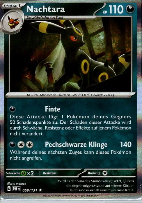 Nachtara (PRE 059) – Pokémon Holo Karte aus dem Set Prismatische Entwicklungen in Deutsch